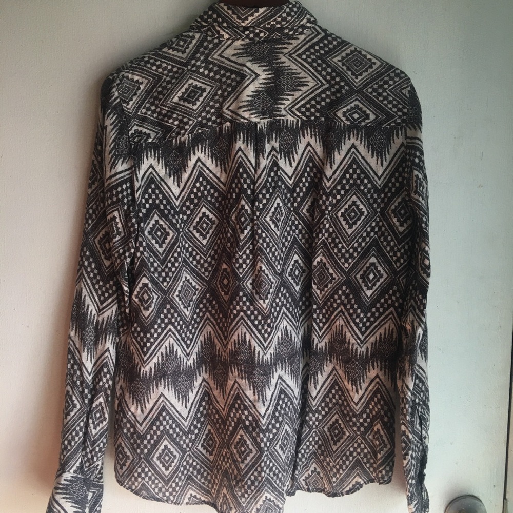 J Crew Large Geometric Aztec Print Button Down - image 8